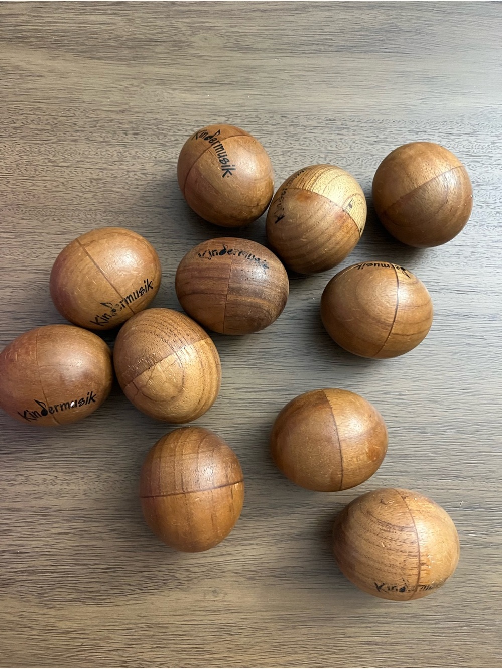 Set of Wooden Rhythm Eggs - Natural Brown